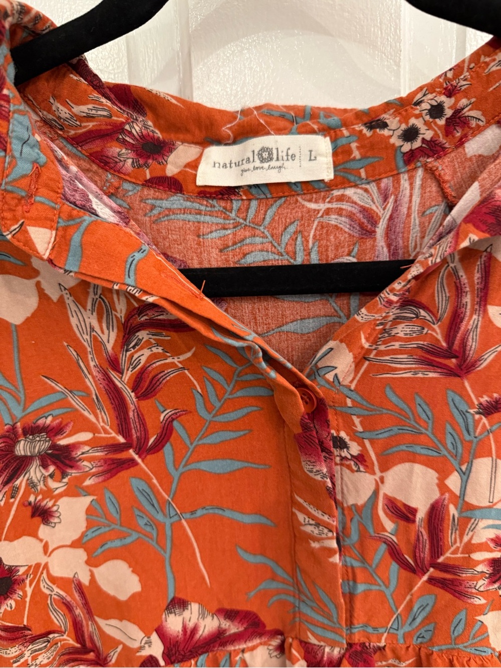 Natural Life Rebecca Midi Dress Orange Tropical Floral - Picture 5 of 7